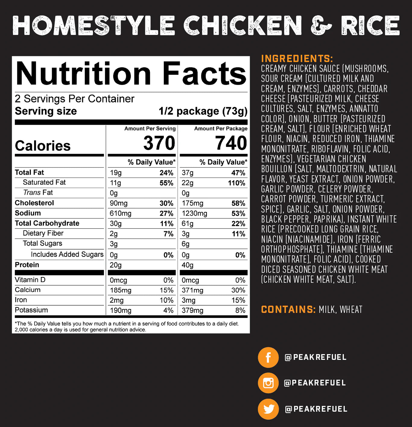 PEAK REFUEL - HOMESTYLE CHICKEN & RICE - RTG Supply Co