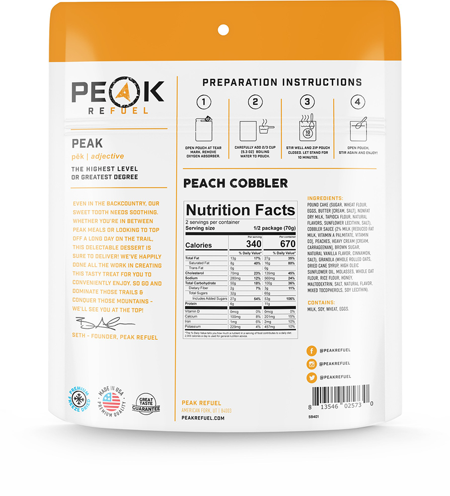 PEAK REFUEL - PEACH COBBLER - RTG Supply Co